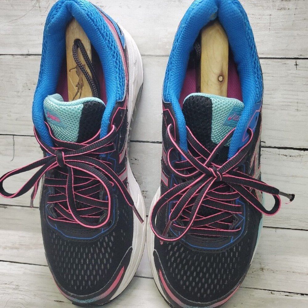 Asics Gel Contend 3 Running Shoes Sneakers T5G7N Womens Size 9 Black Blue P/T - Picture 3 of 14
